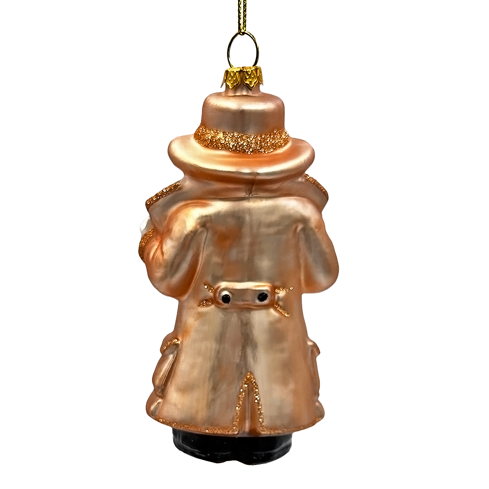 (Pre-Order) Santa the Detective Glass Christmas Ornament, Criminal Police Investigator Gift