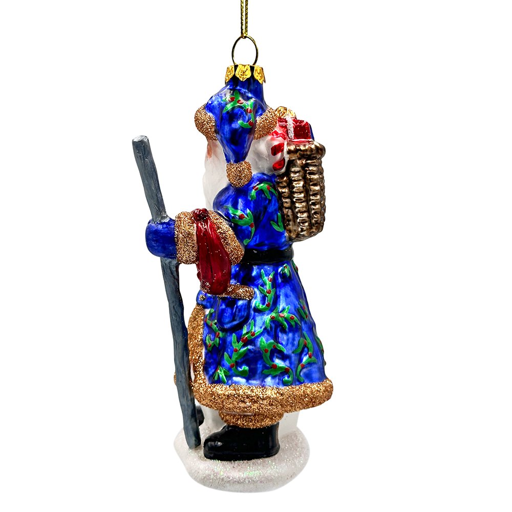 Victorian Vagabound Santa Claus Glass Christmas Ornament, Purple Tree Decor Glass Ornament OrnamentallyYou 