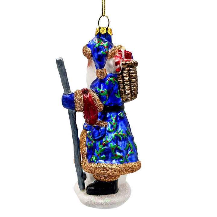 (Pre-Order) Victorian Vagabound Santa Claus Glass Christmas Ornament, Purple Tree Decor