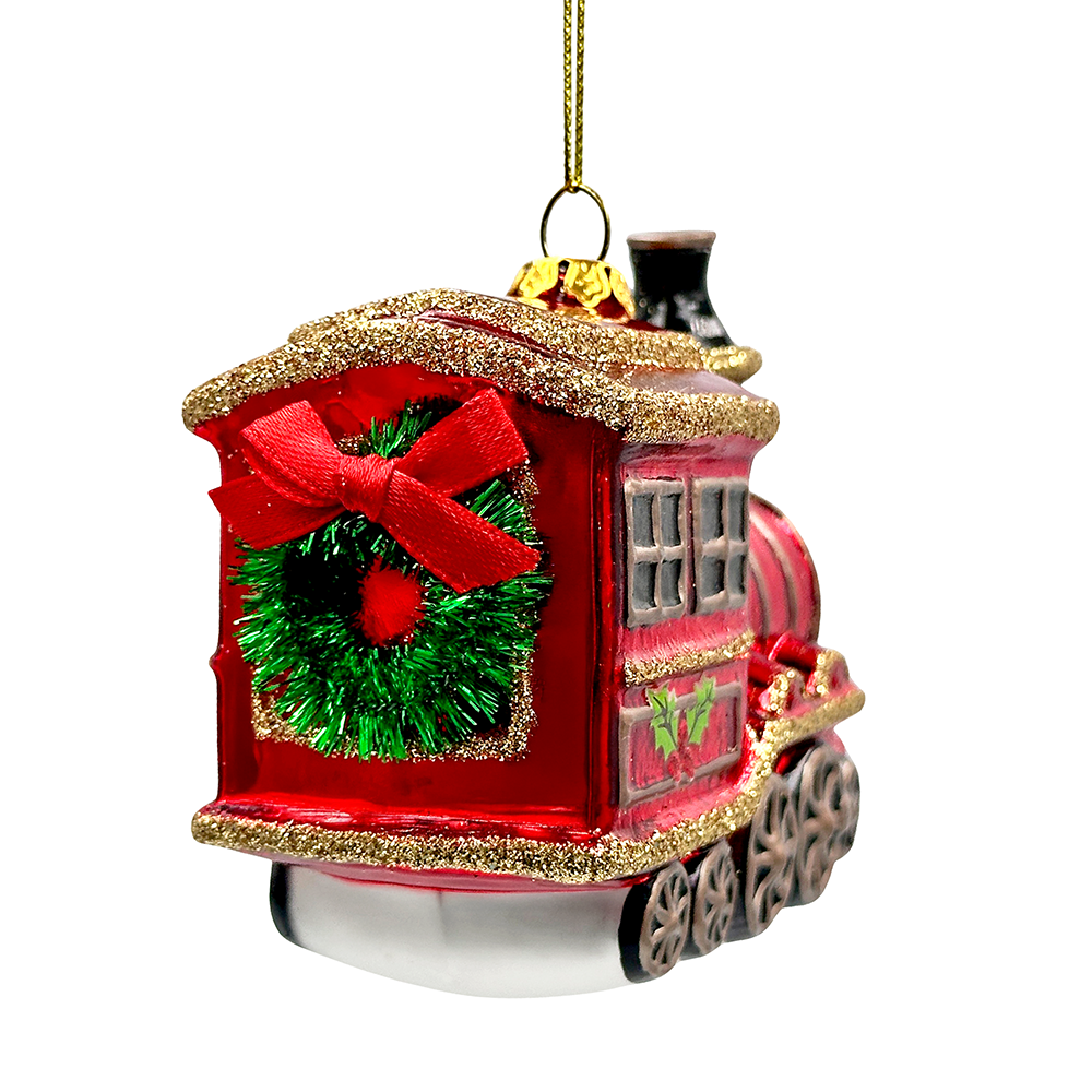 (Pre-Order) Vintage Holiday Express Train Glass Christmas Ornament