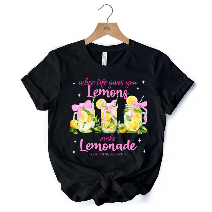 When Life Gives You Lemons Make Lemonade T-Shirt, Coquette White, Natural and Black Summer Girl Tee T-Shirts OrnamentallyYou 