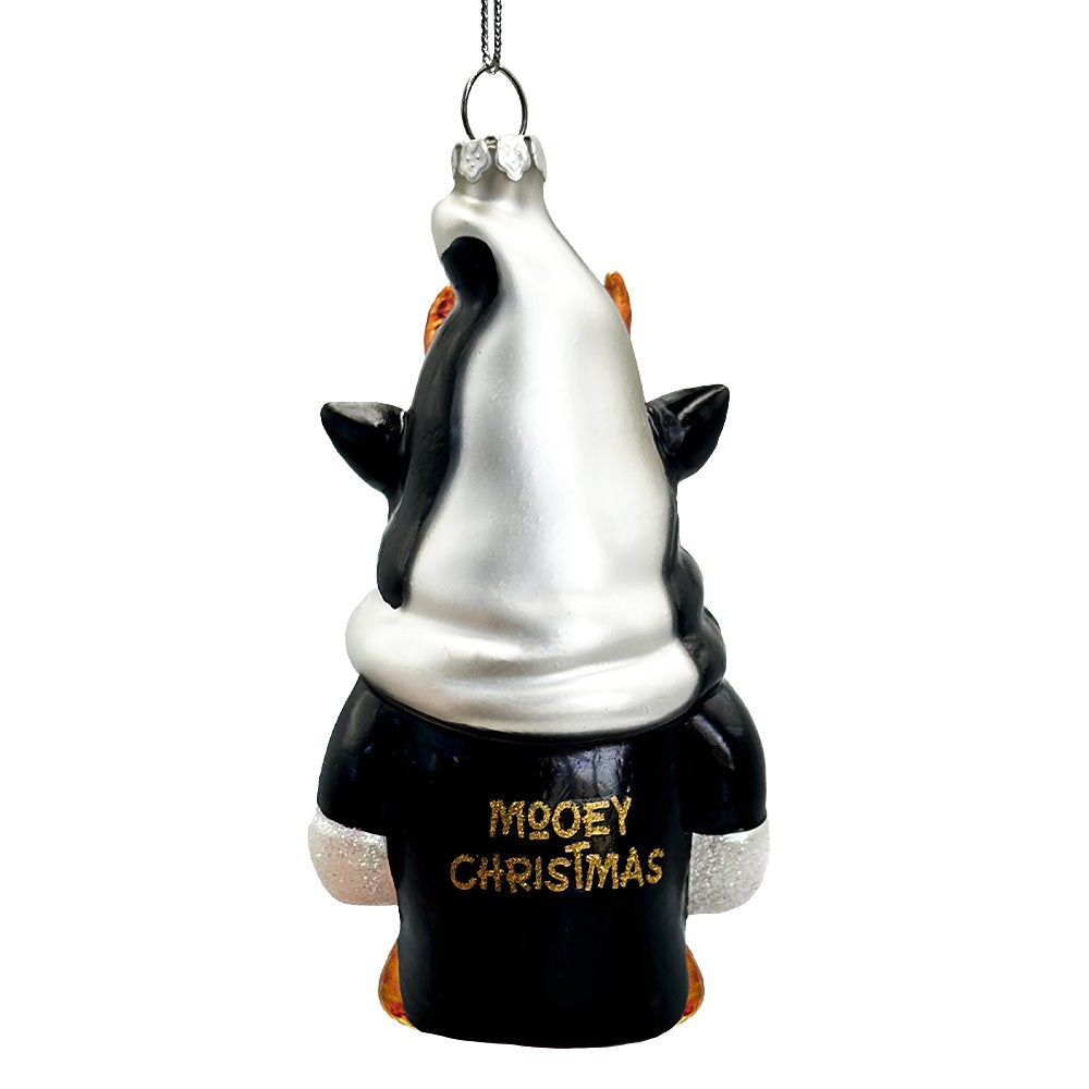 Whimsical Gnome Cow Handblown Glass Christmas Ornament, Cute Holiday Decor Glass Ornament OrnamentallyYou 