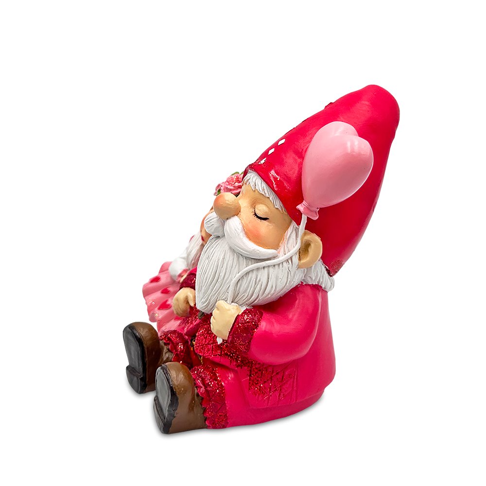 Whimsical Love Story Gnome Couple Small Figurine, 4" Cute and Small Valentine's Day Gift Mini Statue Resin Statues OrnamentallyYou 