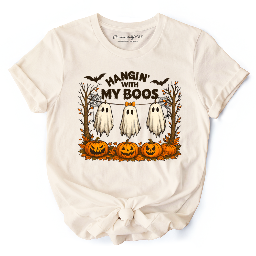 Hanging with My Boos Ghost T-Shirt, Funny Halloween Spooky Season Tee