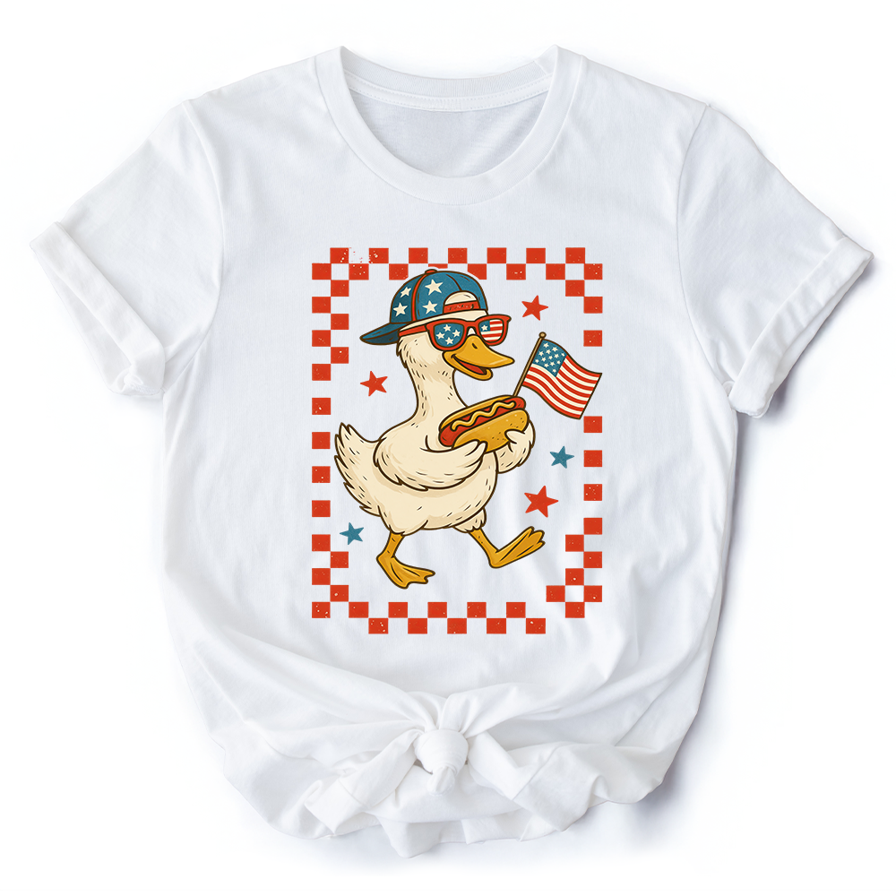 4th of July Patriotic Duck T-Shirt, Funny Independence Day Tee
