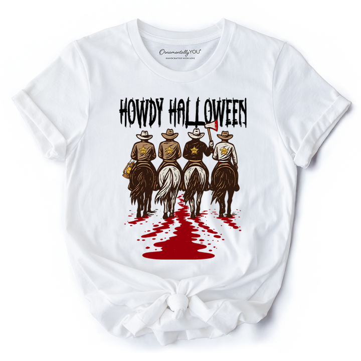 Howdy Halloween Cowboy Men T-Shirt, Sheriff Western Riders Spooky Tee