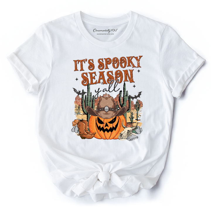 It's Spooky Season Y'all T-Shirt, Funny Western Halloween Tee for Pumpkin Cowboys