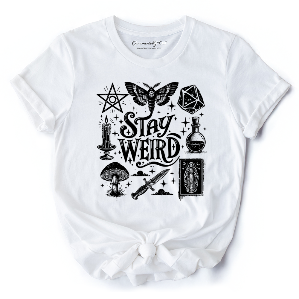 Stay Weird Witchy Vibes T-Shirt, Mystical Halloween Tee for Powerful Women