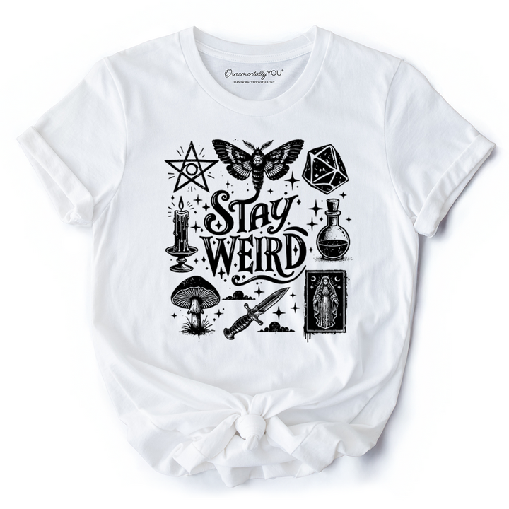 Stay Weird Witchy Vibes T-Shirt, Mystical Halloween Tee for Powerful Women