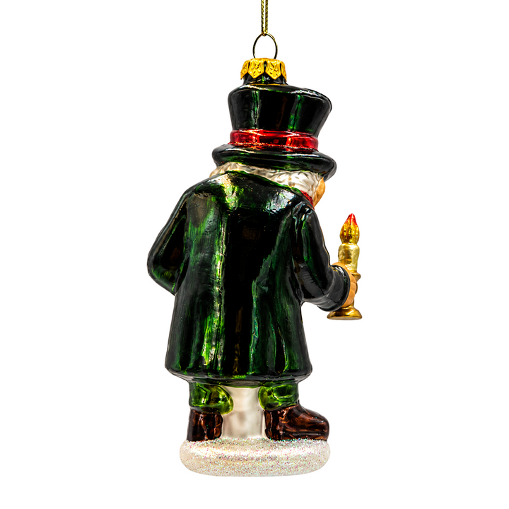 (PRE-ORDER) Ebenezer Scrooge with Candle Glass Christmas Ornament, A Christmas Carol Victorian Holiday Decor