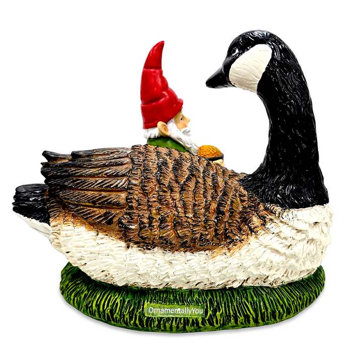 Gus the Canadian Goose & Gnorman the Gnome Garden Statue, 7" Figurine and Outdoor Decoration