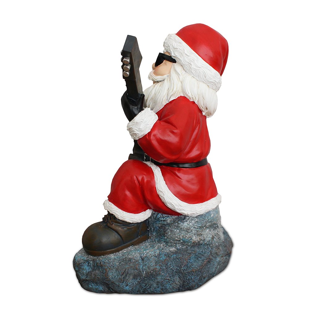 (Pre-Order) Merry Vibes Rockstar Santa Christmas Figurine, 10" Rock n Roll Lover Gift Garden Statue Resin Statues OrnamentallyYou 