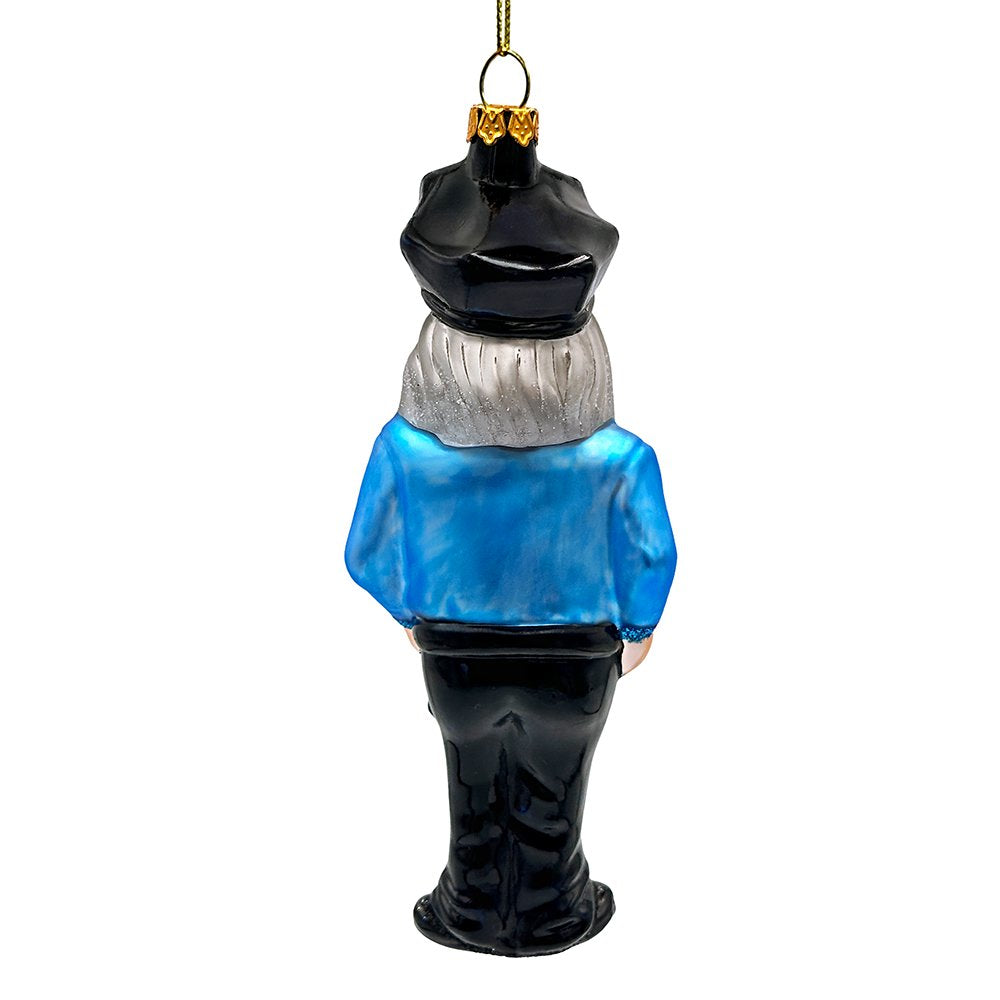 (Pre-Order) Santa the Police Officer Glass Christmas Ornament, Law Enforcement Cop Tree Decor Glass Ornament OrnamentallyYou 