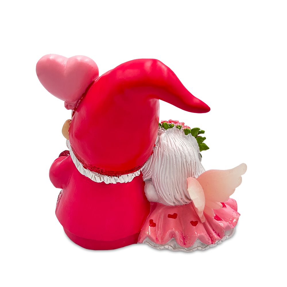 Whimsical Love Story Gnome Couple Small Figurine, 4" Cute and Small Valentine's Day Gift Mini Statue Resin Statues OrnamentallyYou 