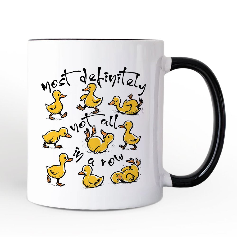 Funny Ducks Not All in a Row Sarcastic Personalized Mug, Mental Health Motivational Gift with Custom Name Personalized Ceramic Mug OrnamentallyYou White - Black Non-Custom 
