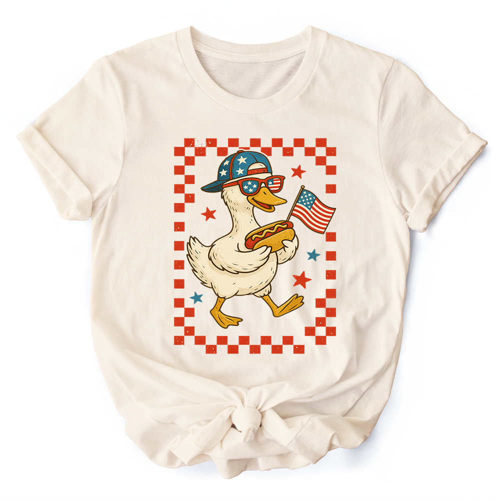 4th of July Patriotic Duck T-Shirt, Funny Independence Day Tee