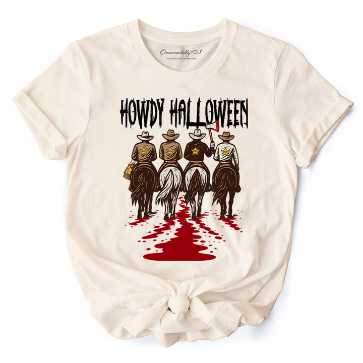 Howdy Halloween Cowboy Men T-Shirt, Sheriff Western Riders Spooky Tee