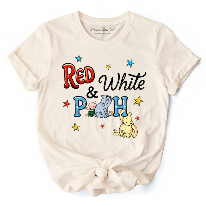 Patriotic 4th of July Red White & Proud T-Shirt, 1926 A.A. Milne Cute Winnie-the-Pooh USA Tee