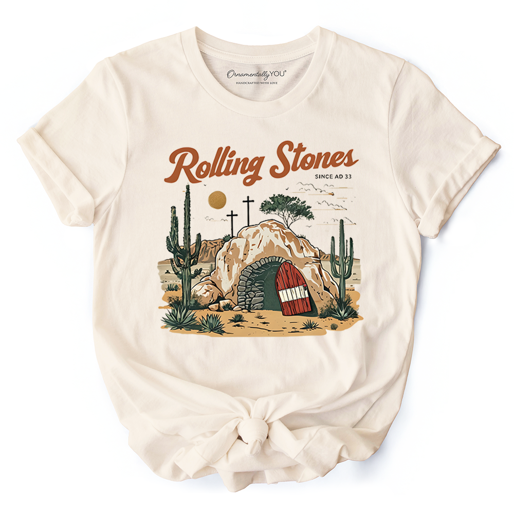 Rolling Stones Christian T-Shirt, He is Risen Easter Tee