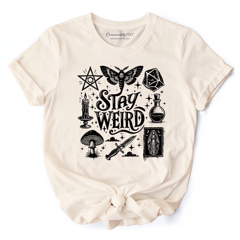 Stay Weird Witchy Vibes T-Shirt, Mystical Halloween Tee for Powerful Women