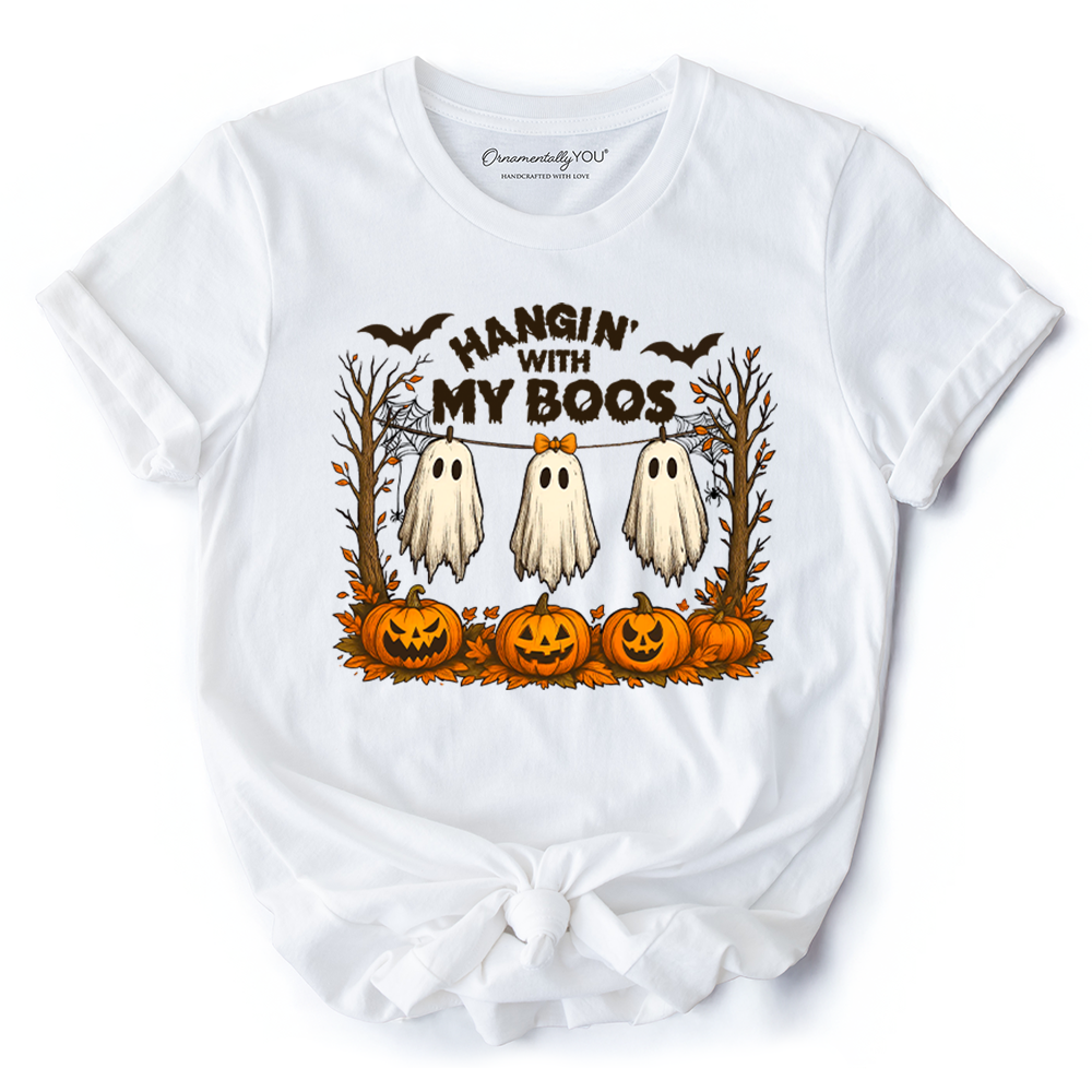 Hanging with My Boos Ghost T-Shirt, Funny Halloween Spooky Season Tee