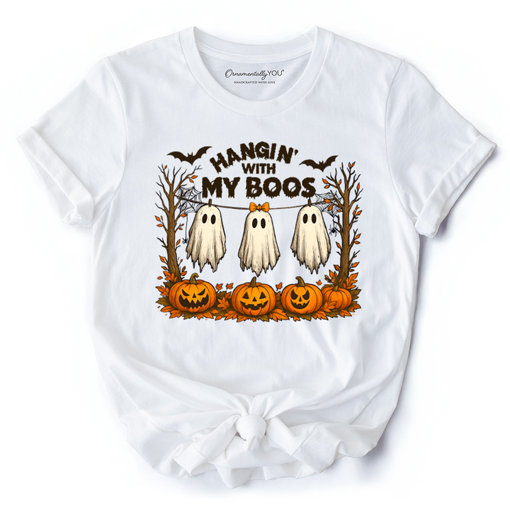 Hanging with My Boos Ghost T-Shirt, Funny Halloween Spooky Season Tee