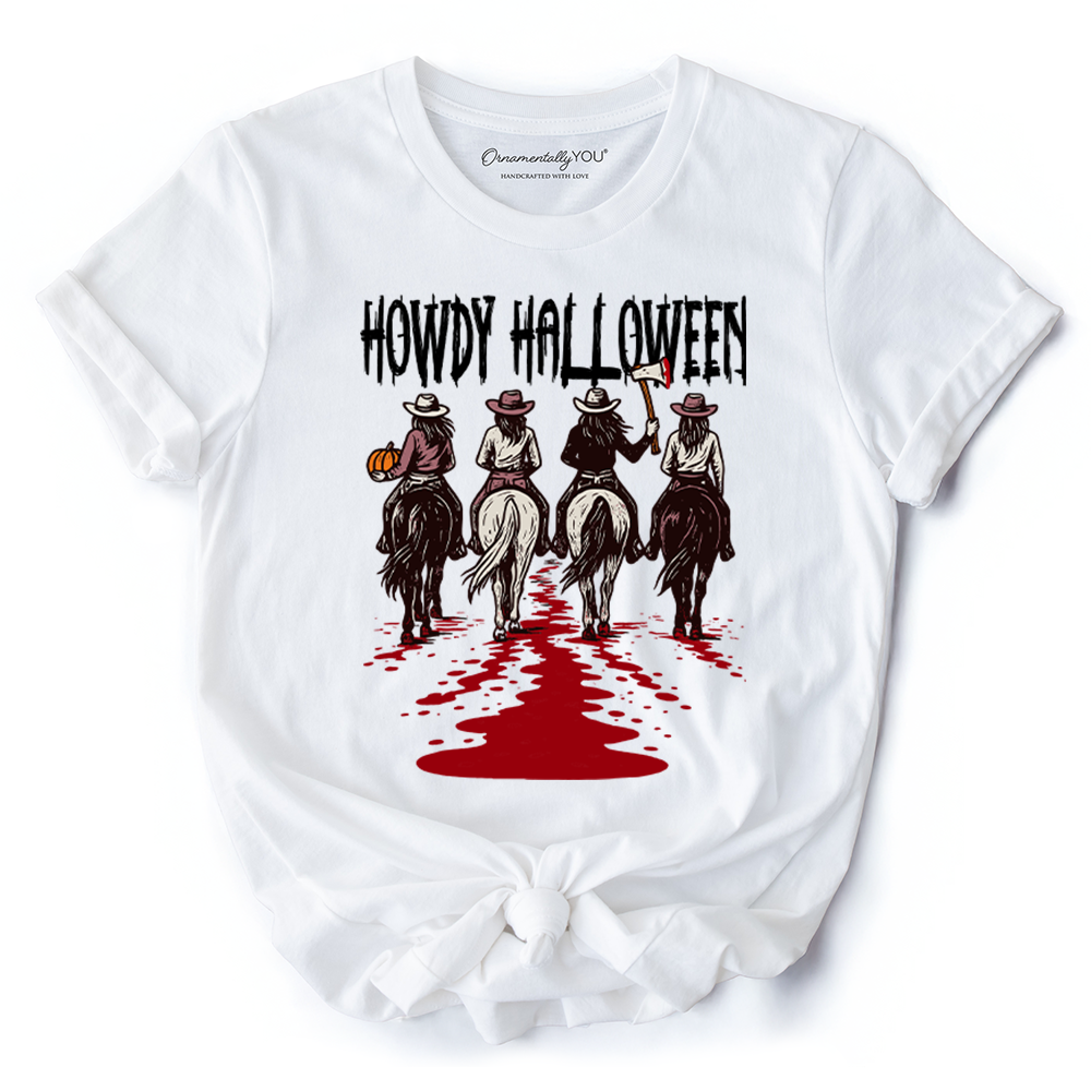 Howdy Halloween Cowgirl Women T-Shirt, Empowered Western Spooky Tee