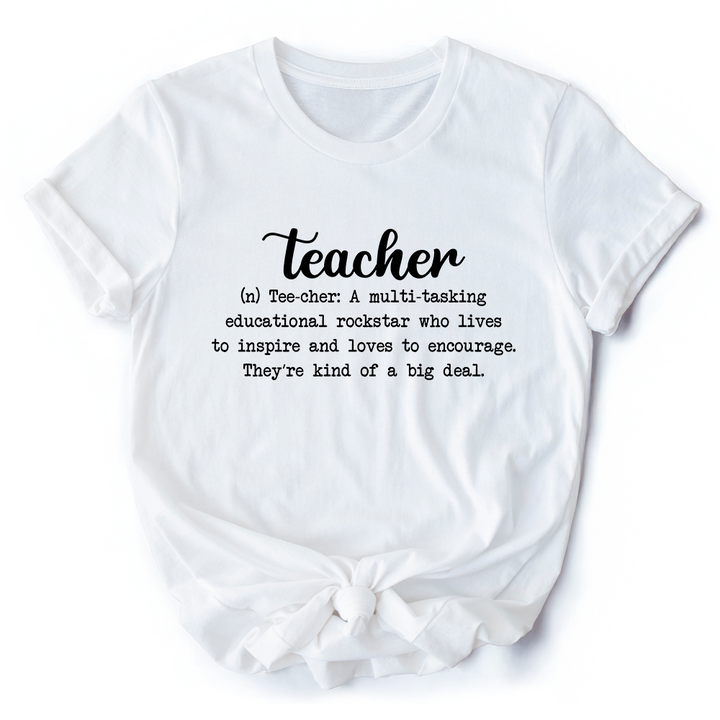 Teacher Definition T-Shirt, Inspirational Quote Tee for Educators