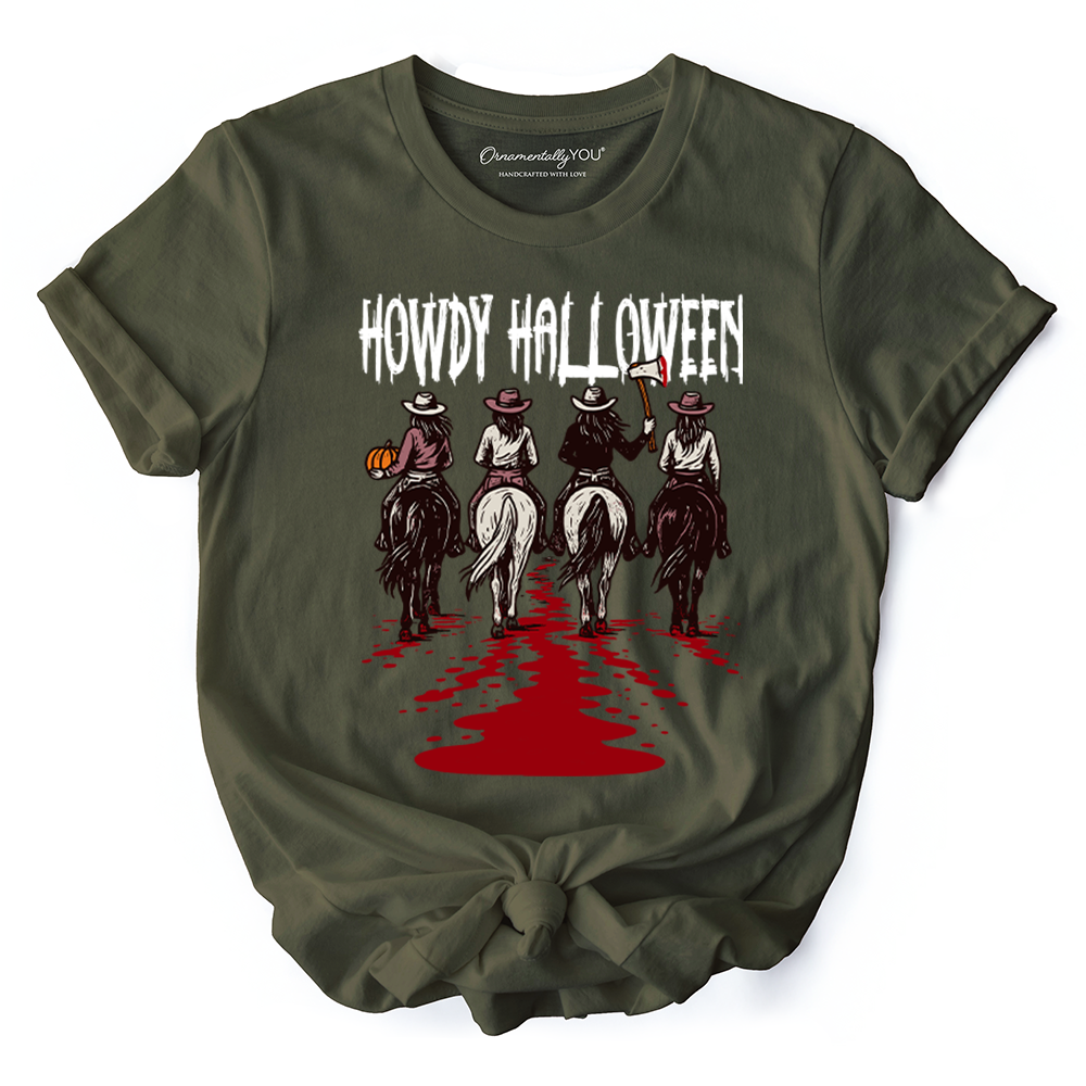 Howdy Halloween Cowgirl Women T-Shirt, Empowered Western Spooky Tee