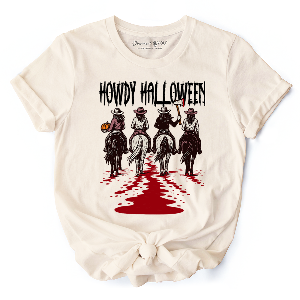 Howdy Halloween Cowgirl Women T-Shirt, Empowered Western Spooky Tee