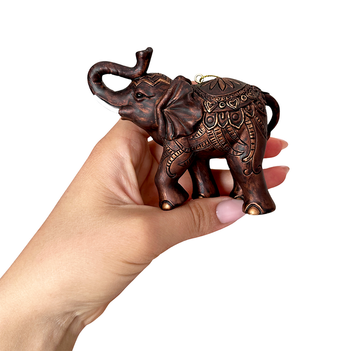 (Pre-Order) Boho Elephant Ornament, Exotic Resin Christmas Tree Decor