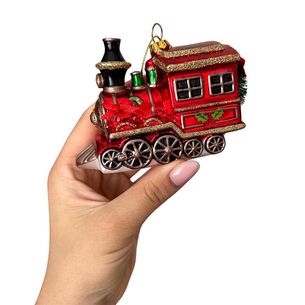 Vintage Holiday Express Train Glass Christmas Ornament Glass Ornament OrnamentallyYou 