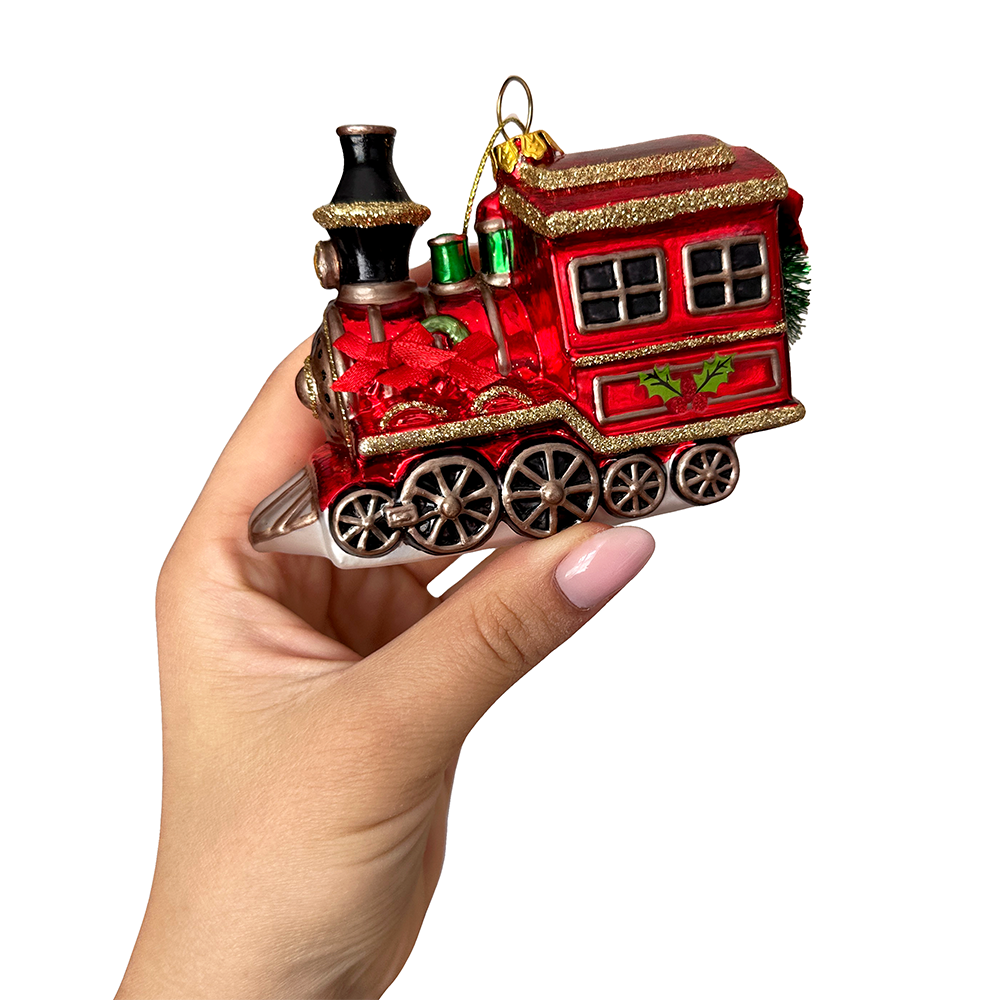 (Pre-Order) Vintage Holiday Express Train Glass Christmas Ornament