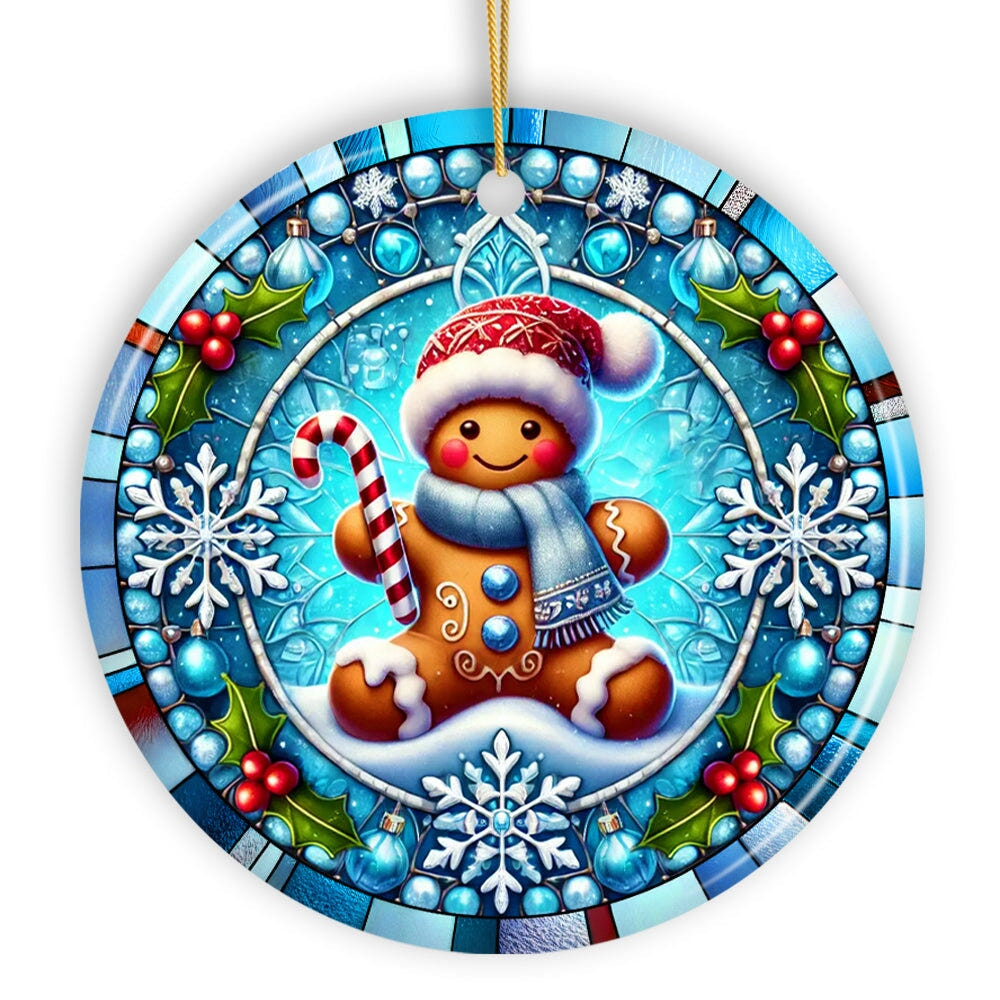 Crystal Snow Gingerbread Man Ornament, Magical Gift and Decor for Christmas Tree Ceramic Ornament OrnamentallyYou 