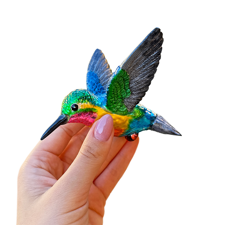 Graceful Hummingbird Iridescent Handcrafted Ornament, Glass Christmas Bird Tree Decoration