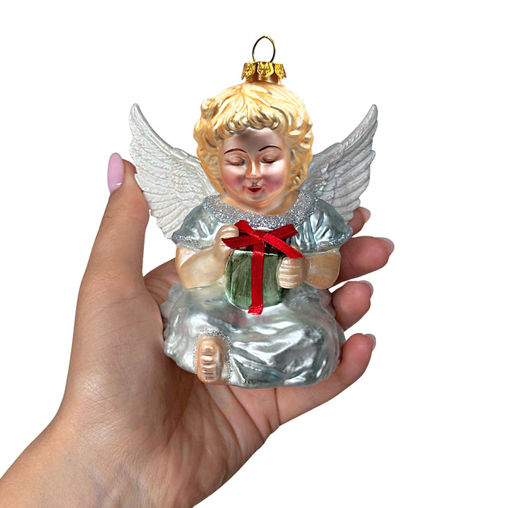 Vintage Angel Handpainted Classic Glass Christmas Ornament, Sentimental Faith Gift Glass Ornament OrnamentallyYou 