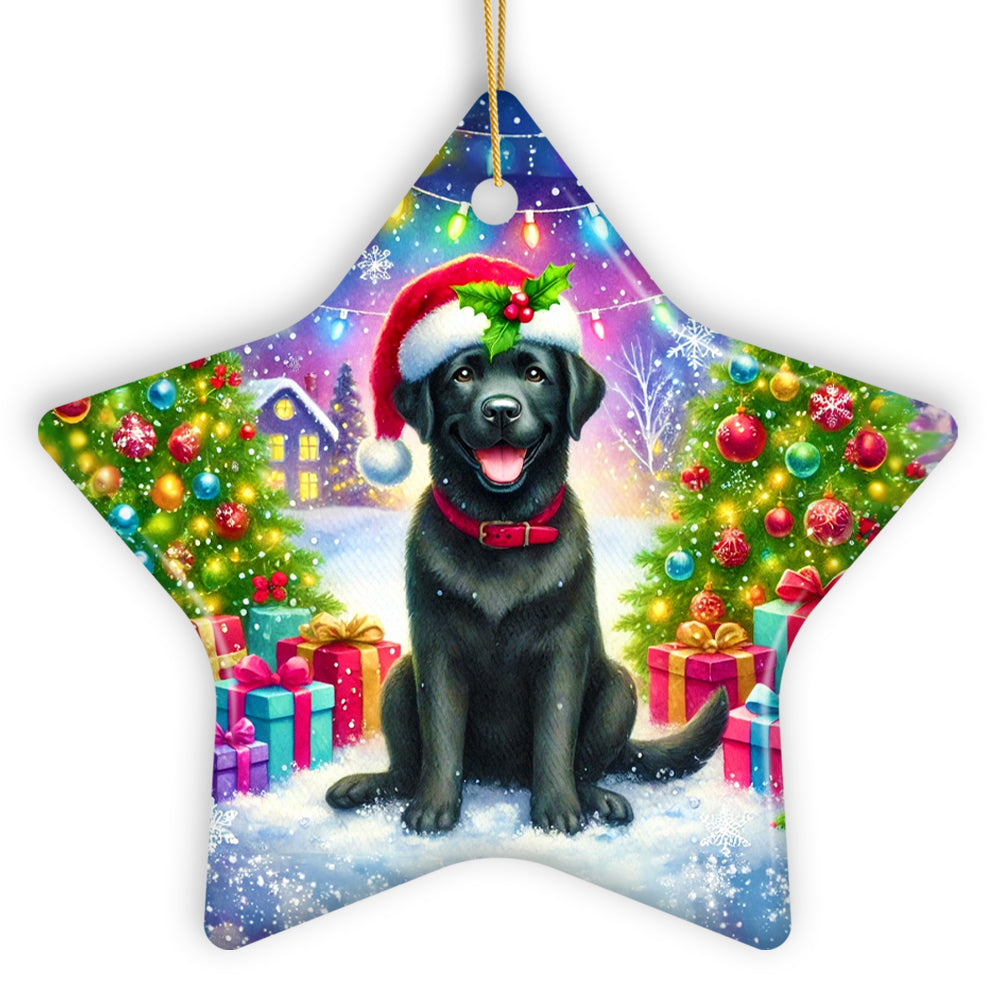 Sparkling Yuletide Black Labrador Retriever Ornament, Joyful Christmas Gift