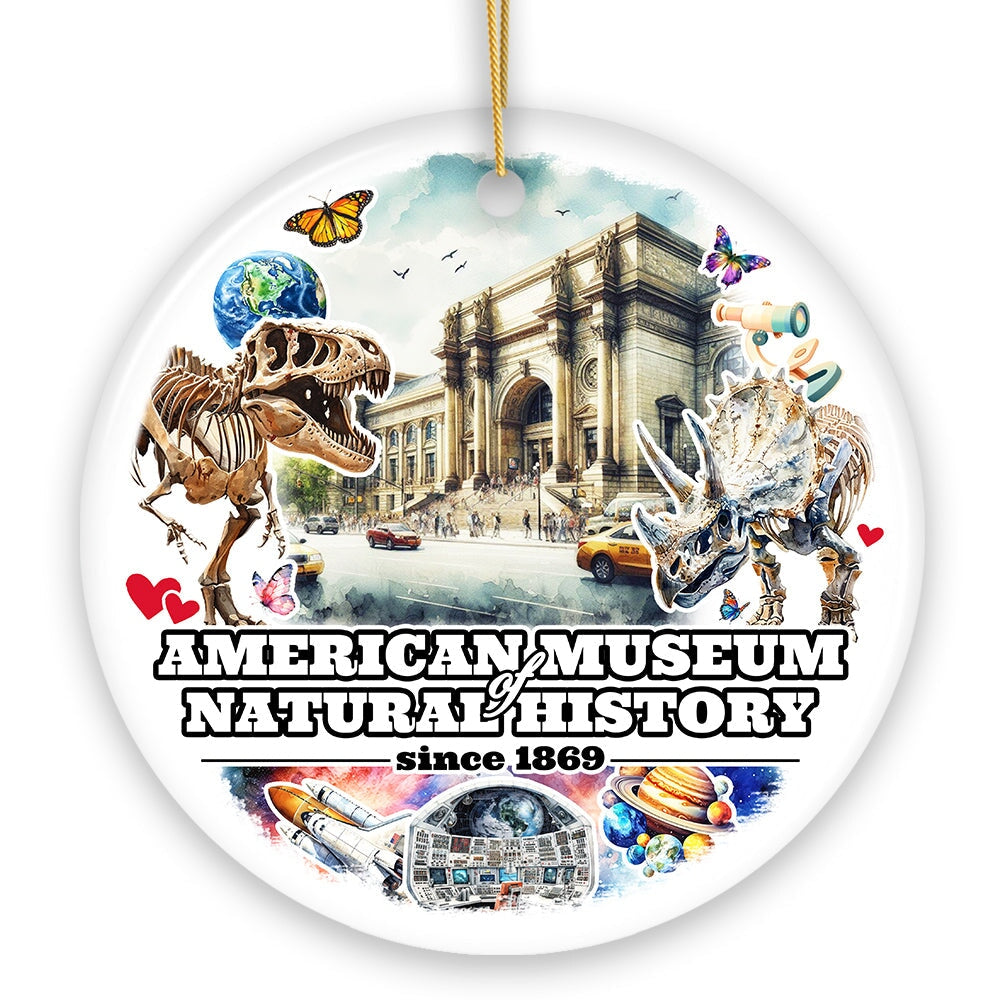 Artistic American Museum of Natural History Ceramic Ornament, Vintage AMNH New York City History Souvenir Ceramic Ornament OrnamentallyYou 