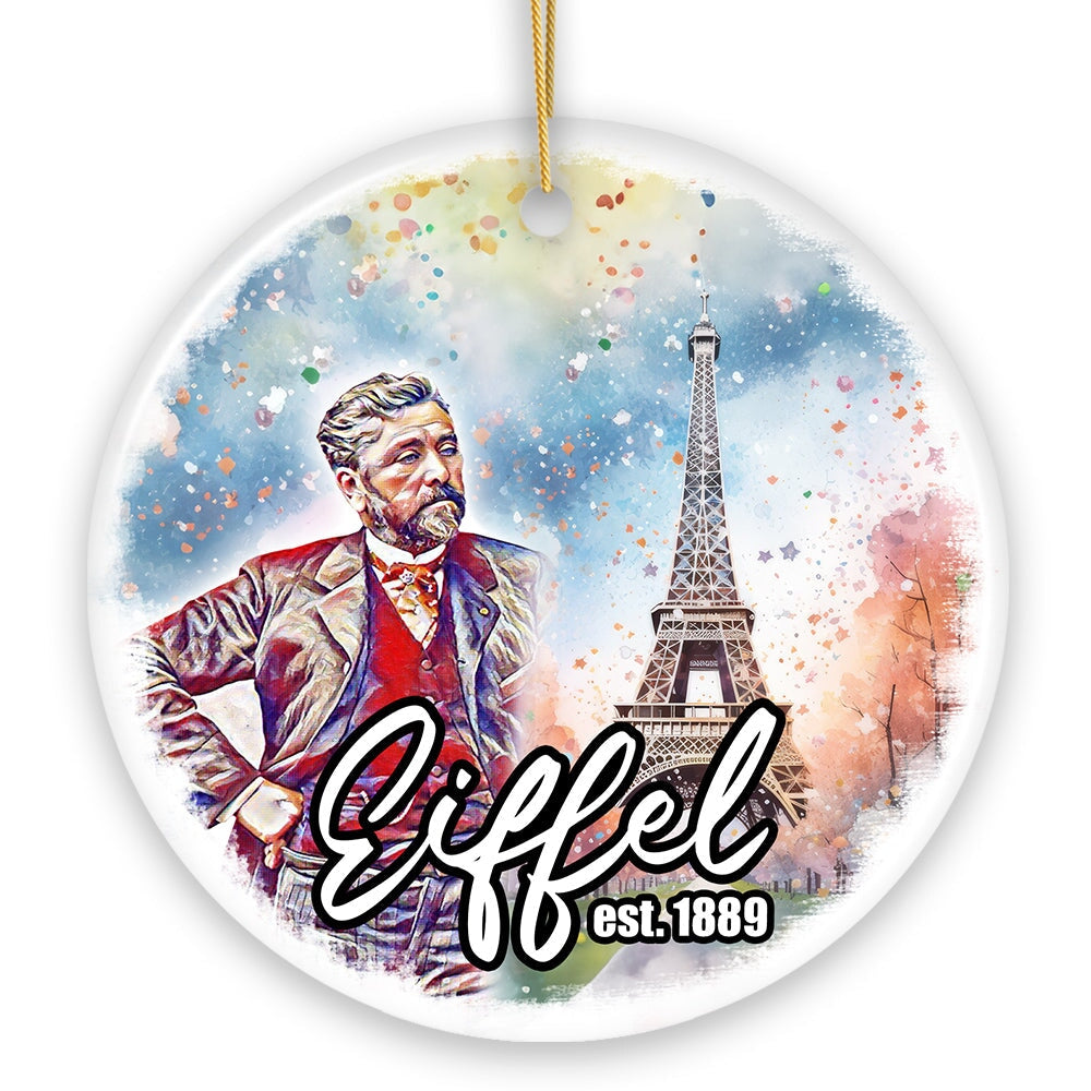 Artistic Eiffel Tower Unique Ceramic Ornament, Handcrafted Paris Decor Ceramic Ornament OrnamentallyYou 