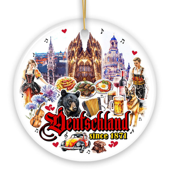 Artistic Germany Landmarks Ornament, Bavarian Heritage and Culture Christmas Gift and Travel Souvenir Ceramic Ornament OrnamentallyYou 