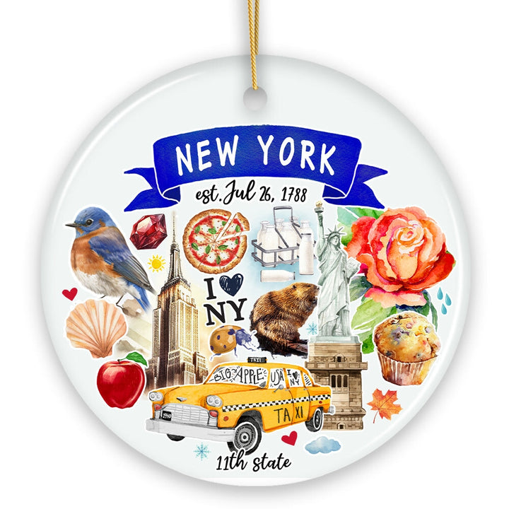 Artistic New York State Themes and Landmarks Christmas Ornament Ceramic Ornament OrnamentallyYou 