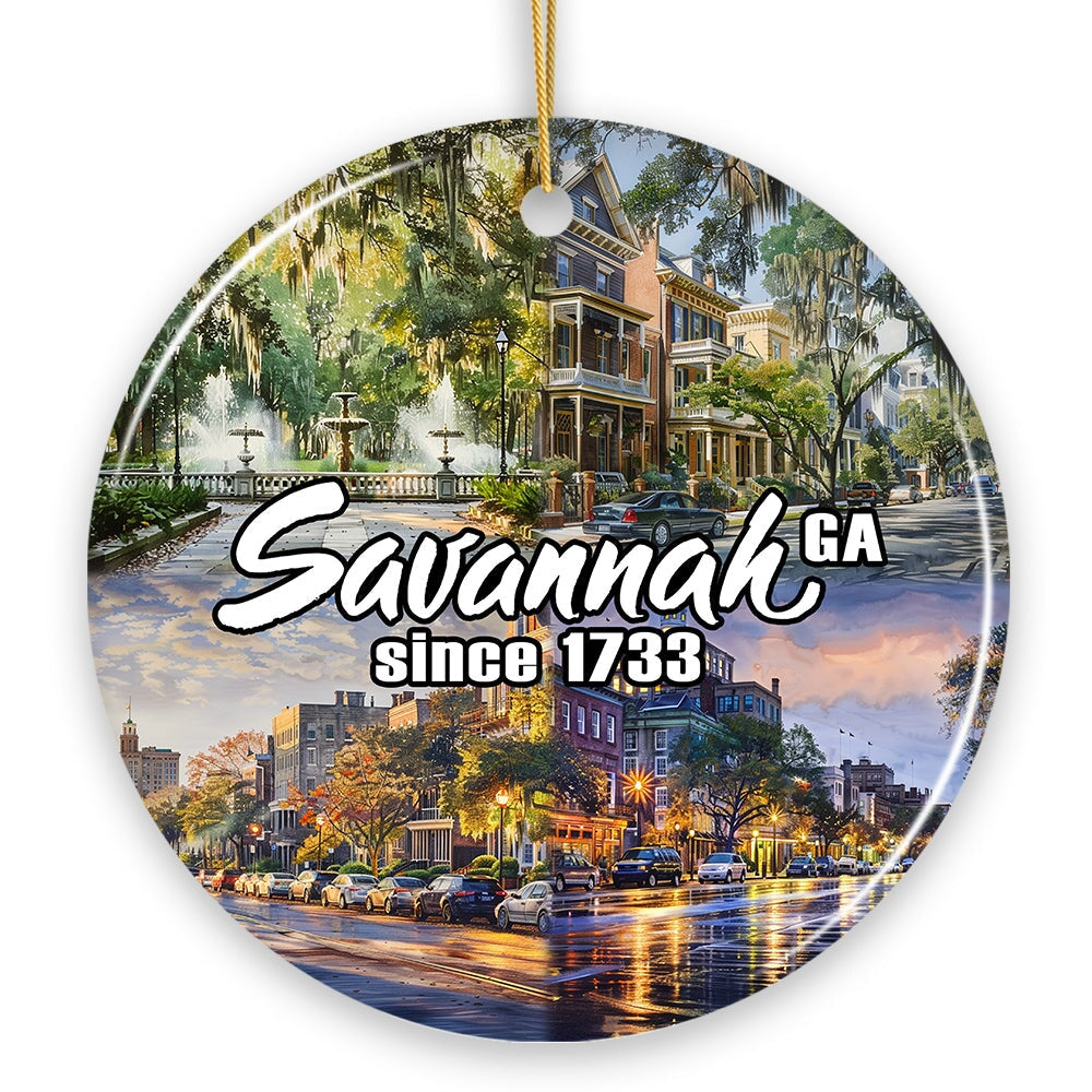 Artistically Scenic Savannah Ornament, Georgia Historical City and Nature Christmas Ornament Ceramic Ornament OrnamentallyYou 