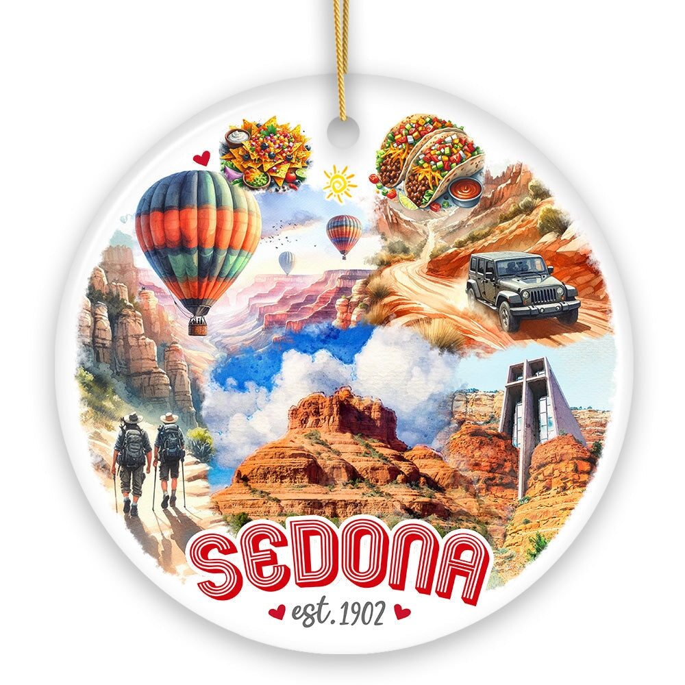Breathtaking Sedona Landmarks Handmade Ornament, Vintage Arizona Travel Christmas Souvenir Ceramic Ornament OrnamentallyYou 
