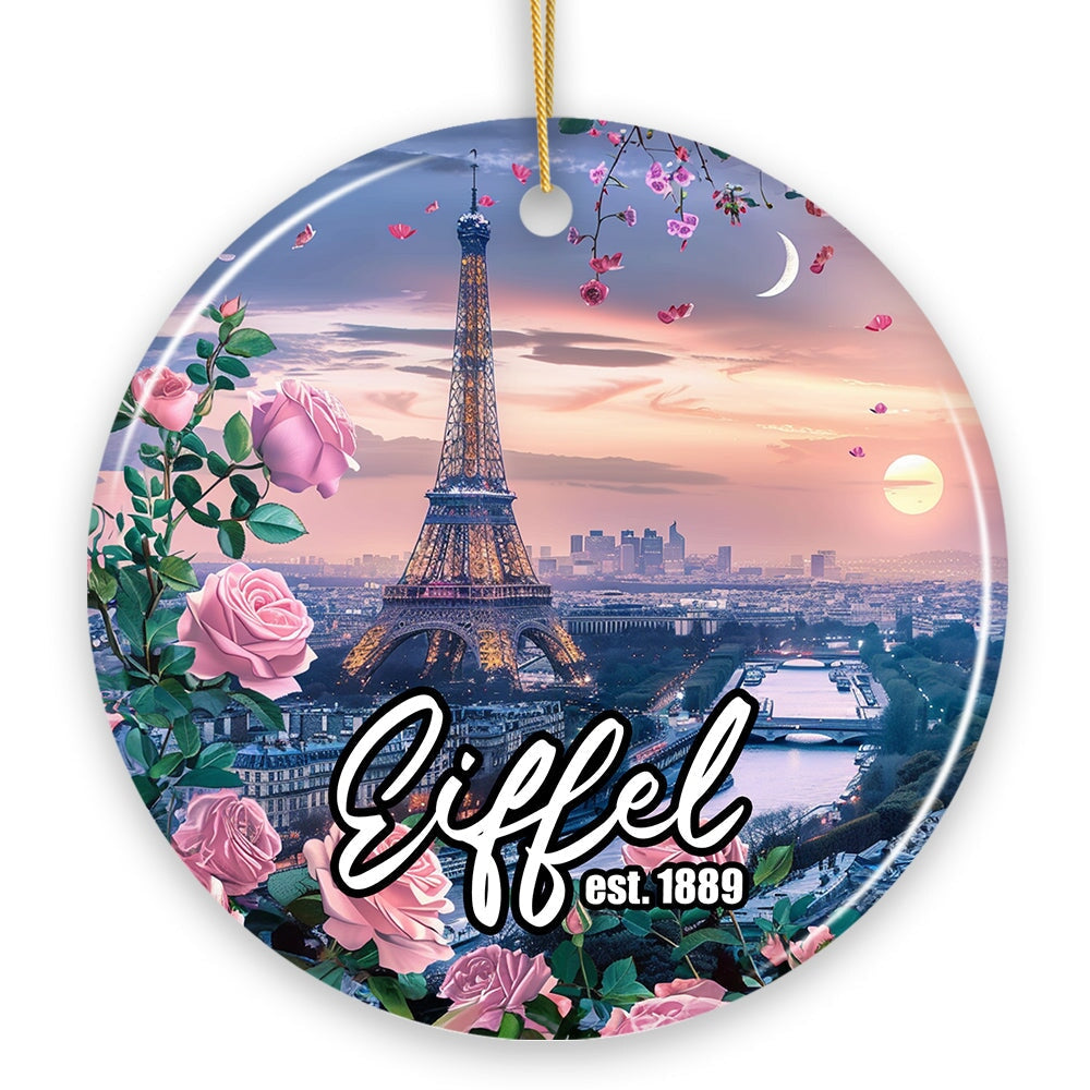 Charming Eiffel Tower Ornament, Vintage Paris Souvenir Gift and Christmas Decoration Ceramic Ornament OrnamentallyYou 