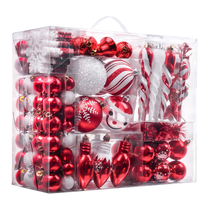 Christmas Paradise Ornament Bundle Mega Set, 155 Red and White Baubles with Many Themes Ornament Bundle OrnamentallyYou 