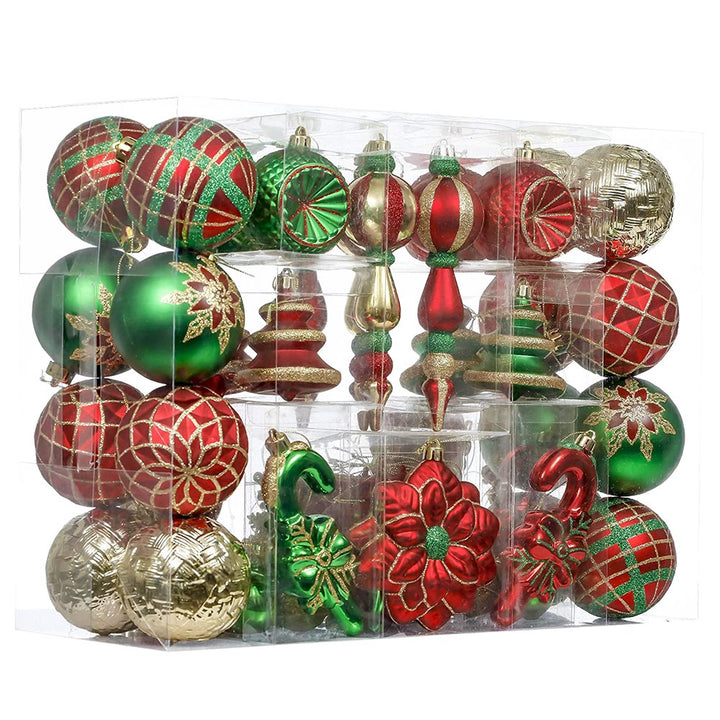 Christmas Sensation Mega Holiday Ornament Set, 108 Unique Baubles, Trees, Candycanes, and Snowflakes Ornament Bundle OrnamentallyYou 