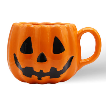 Classic Jack O' Lantern Ceramic 4" Pumpkin Mug, Halloween Drinkware and Spooky Fall Decor Mugs OrnamentallyYou 