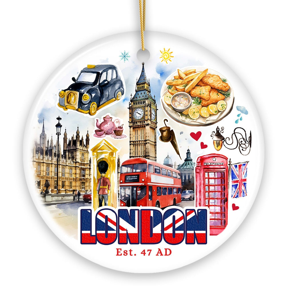 Classic London Artwork City of Landmarks Ornament | OrnamentallyYou