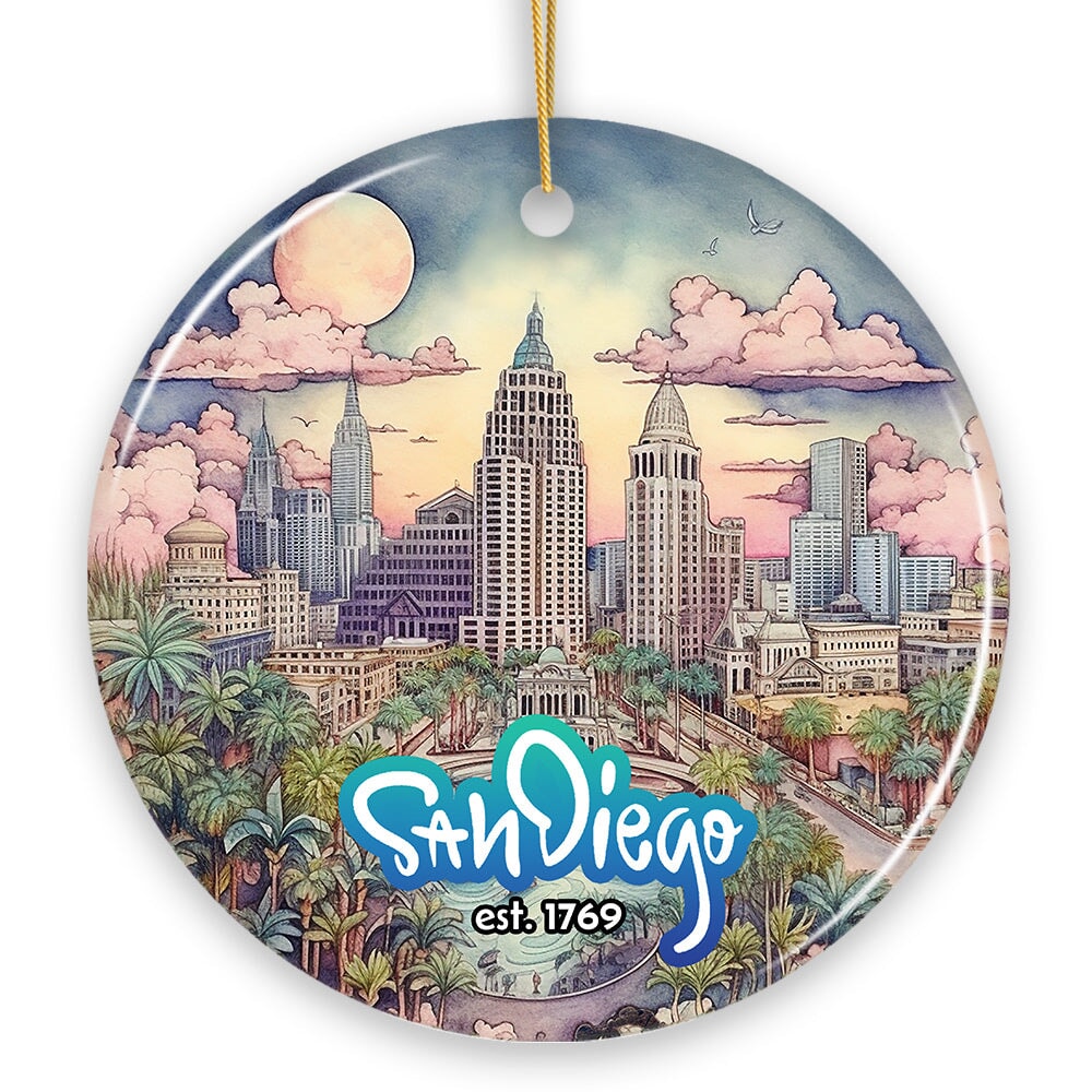 Creative San Diego Holiday Decoration, Memorable Memento and Present Ceramic Ornament OrnamentallyYou 