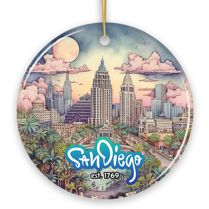 Creative San Diego Holiday Decoration, Memorable Memento and Present Ceramic Ornament OrnamentallyYou 